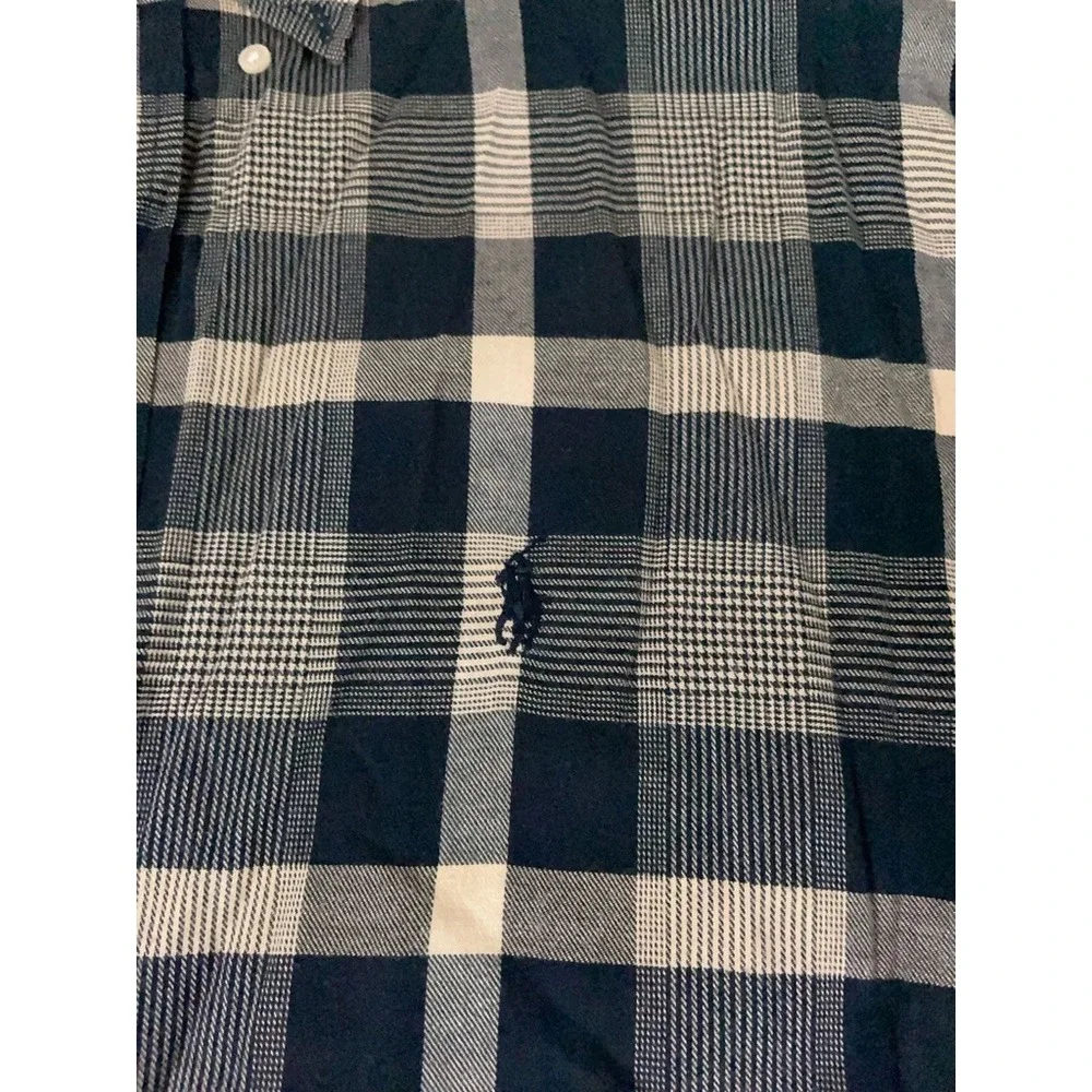 Ralph Lauren Shirt Mens Brown Houndstooth Plaid 2XL Blake Button Up Long‎ Sleeve